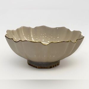 Lenox fine china round scalloped ivory w gold rim candy bonbon nut dish bowl